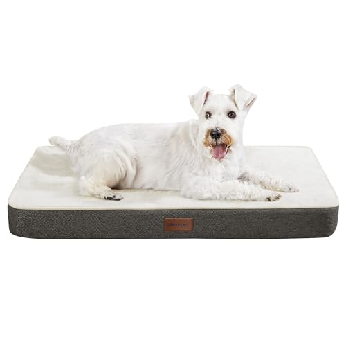 Deconovo Orthopädisches Hundebett – rutschfest & Waschbar – Flauschige Hundematte mit Abnehmbarem Bezug – Hundesofa für Gelenkschutz Hundekissen Grosse Hunde Hundebetten– 112x81x8cm, Dunkelgrau von Deconovo