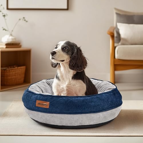 Deconovo Flauschiges Hundebett für kleine Hunde Katzenbett Donut Kissen Ø 51 cm orthopädisches Hundekissen Waschbar Hundesofa Rund abnehmbar Hundekorb, 51x51x15cm, Navy blau Deconovo Flauschiges Hundebett für kleine Hunde Katzenbett Donut Kissen Ø 51 cm orthopädisches Hundekissen Waschbar Hundesofa Rund abnehmbar Hundekorb, 51x51x15cm, Navy blau von Deconovo