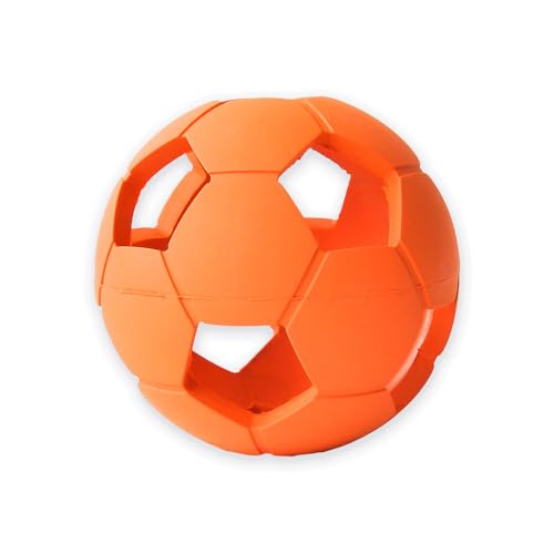 DecorDwell Gitterspielball Hund, Hundespielzeug Ball Gitter, Kauspielzeug für Hunde Katzen, Hundeball Fußball, Gummi Spielzeug Ball Haustier für Drinnen Draußen von DecorDwell