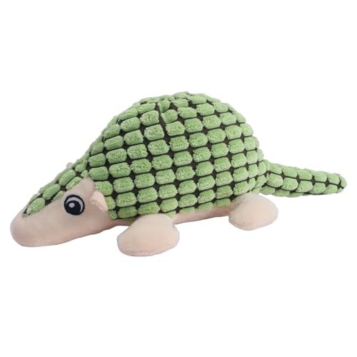 DecorDwell Hundespielzeug, Plüschtiere für Hunde, Quietschendes Hundespielzeug, Quietschend Interaktives Spielzeug, Schuppentier, Grau, für Welpen Kleine Mittlere Große Hunde Kuscheltier (Grün) von DecorDwell