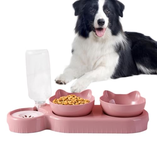 Decorhome Doppelter Futternapf, Doppelter Katzennapf - 15° geneigte Hundenäpfe mit automatischer Wasserspenderflasche,500 ml Wasserflasche, Futternapf für Katzen und Hunde, Welpen, Kätzchen, Kaninchen Decorhome Doppelter Futternapf, Doppelter Katzennapf - 15° geneigte Hundenäpfe mit automatischer Wasserspenderflasche,500 ml Wasserflasche, Futternapf für Katzen und Hunde, Welpen, Kätzchen, Kaninchen von Decorhome