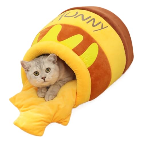 Decorhome Katzenbett – Niedliches Halbgeschlossenes Haustierhaus Für Katzen Und Kleine Hunde | Waschbares Honeypot-Katzenbett Mit Weichem, Bequemem Design | Gemütliches Haustierzelt-Nest Zum Schlafen Decorhome Katzenbett – Niedliches Halbgeschlossenes Haustierhaus Für Katzen Und Kleine Hunde | Waschbares Honeypot-Katzenbett Mit Weichem, Bequemem Design | Gemütliches Haustierzelt-Nest Zum Schlafen von Decorhome