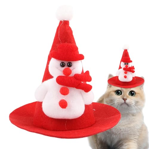 Decorhome Weihnachtsmütze für Haustiere, Partyhut, Weihnachtsmannmütze, Cosplay-Kostüm, Zubehör, Spitzhut, Foto-Requisiten, Hundehut für kleine, mittelgroße und große Katzen und Hunde von Decorhome