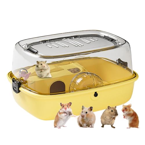 Hamsterhaus – 17 X 12 X 10 Zoll Tragbares Trägerhaus | Interaktive Wohnräume Für Hamstermäuse | Hamsterkäfig Komplettset Mit Leiter | Transparenter Hamsterspielzeugkäfig | Hamsterhaus-Nest Für Zuhause von Decorhome
