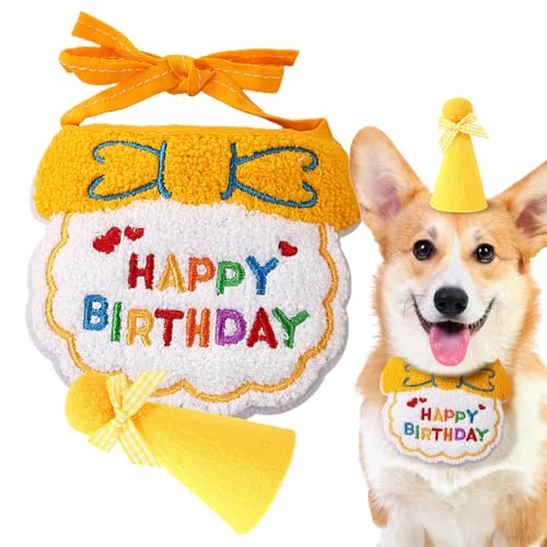Katzengeburtstagshut, Katzendekorationen – Festliches Katzengeburtstagshalsband, Katzen-Happy Birthday-Zubehör, Katzengeburtstagshut für von Decorhome