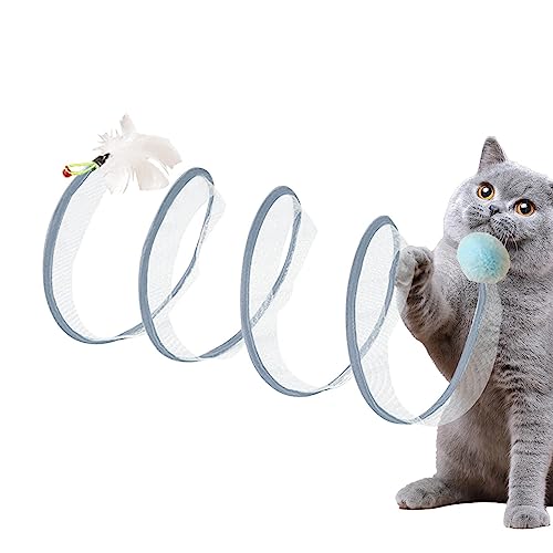 Katzenspielzeug-Tunnelnest - Katzentunnel, röhrenförmiges Katzenspielzeug,Tragbares interaktives Haustier-Abenteuer-Tunnelspielzeug, interaktives Katzenfederspielzeug für Katzen, Hunde, Decorhome von Decorhome