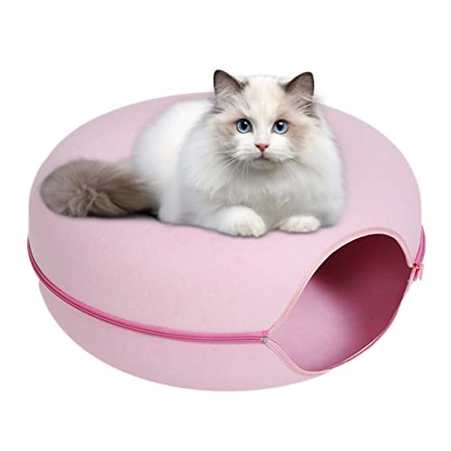Tunnelbett für Katzen - Tunnelbett für Katzen,Katzentunnel-Spielzeug für Hauskatzen, runder Kratztunnel für Katzen, einzigartige Donut-Form, halbgeschlossenes Design Decorhome von Decorhome