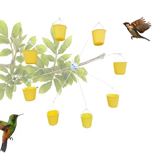 Vogelfutterstation – Vogelfutterstation Drehrad | Vogelfutterstation Riesenrad | 8 Vögel Futtereimer | Drehbares Riesenrad Vogelfutterstation | Vogelfutterstation Drehbar Sitzstange | Vogelbedarf von Decorhome