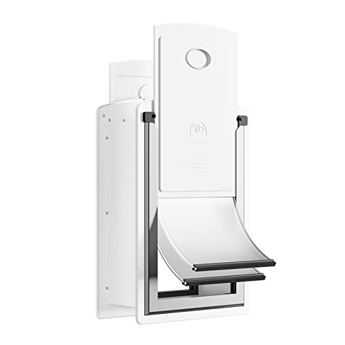 Decormax Katzentür für Wand, energieeffiziente Haustiertür mit Stahlrahmen, Teleskop-Tunnel, doppelten Magnetklappen und Zwei Schiebeschlossplatten, milchig weiß, klein Decormax Katzentür für Wand, energieeffiziente Haustiertür mit Stahlrahmen, Teleskop-Tunnel, doppelten Magnetklappen und Zwei Schiebeschlossplatten, milchig weiß, klein von Decormax