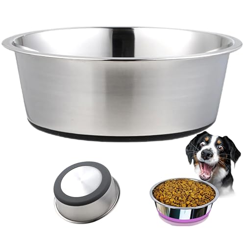 Decyam Hundenäpfe aus Edelstahl, mit rutschfestem Silikonboden, Hundefutternapf, Wassernapf, spülmaschinenfest, leicht zu reinigen (1750 ml (1 Stück) von Decyam