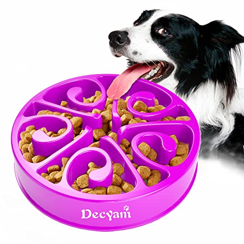 Decyam langsame Fütterung Hundenapf, Interessanter interaktiver Hundenapf, langlebige ungiftige und umweltfreundliche Bambusfaser Futterschüssel von Decyam