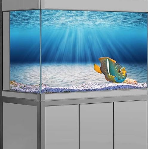 Hintergrund für Unterwasser-Aquarium, blauer Ozean, Sonnenschein, Unterwasser-Dekoration, ökologische U-Boot-Landschaft, Aquarium-Hintergrund, Tuch, 122 x 61 cm, Polyester-Terrarium-Hintergrund von DeeCabin