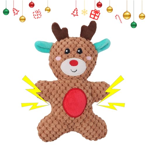 Deewar Weihnachts-Hundespielzeug | Süßes quietschendes Hundespielzeug | Kauspielzeug für Welpen, ausgestopftes Hundespielzeug, süßes quietschendes Hundespielzeug mit Weihnachtsmotiv, Robustes von Deewar