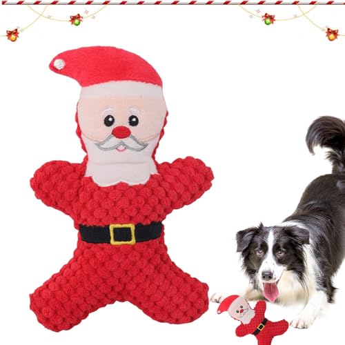 Deewar Weihnachts-Hundespielzeug - Weich gefülltes, langlebiges Haustierspielzeug mit Quietscher - Niedliches, quietschendes Hundespielzeug, ausgestopftes Welpen-Kauspielzeug, weihnachtliches, von Deewar