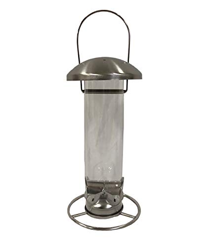 Dehner Natura Premium Wildvogel Futtersäule Casetta, Futterstation für Wildvögel, Futterstelle hängend, inkl. Sitzring, ca. 28 x 14 x 14 cm, Edelstahl / Plexiglas, silber Dehner Natura Premium Wildvogel Futtersäule Casetta, Futterstation für Wildvögel, Futterstelle hängend, inkl. Sitzring, ca. 28 x 14 x 14 cm, Edelstahl / Plexiglas, silber von Dehner