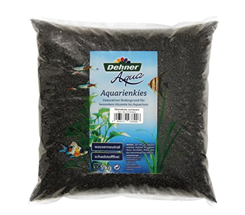 Dehner Aqua Aquarienkies, Glanzkies, Körnung 2 - 3 mm, 5 kg, schwarz von Dehner