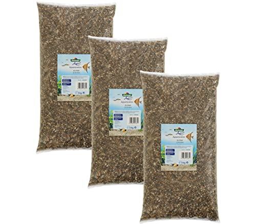 Dehner Aqua Aquarienkies, Körnung 2-4 mm, für Süßwasser, 3 x 5 kg (15 kg), braun von Dehner