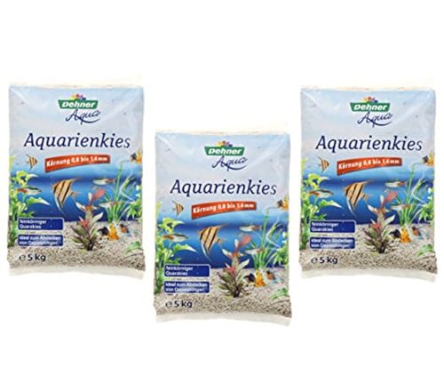 Dehner Aqua Aquariensand, Körnung 0.8 - 1.6 mm, 3 x 5 kg (15 kg), weiß von Dehner