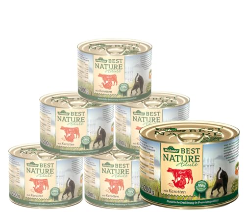 Dehner Best Nature Katzenfutter Adult, Rind und Pute mit Karotten, 6 x 200 g (1.2 kg) von Dehner