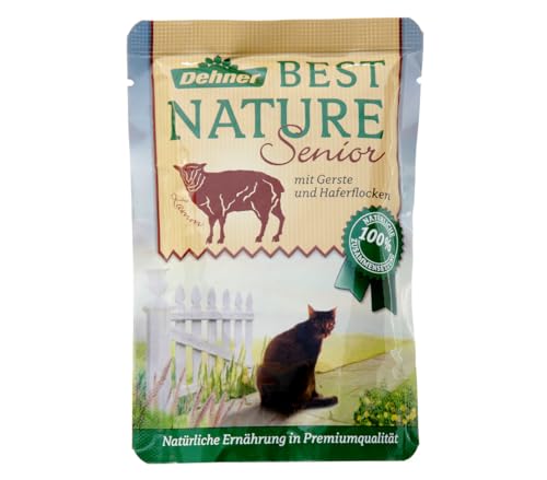 Dehner Best Nature Katzenfutter Senior, Nassfutter, für ältere Katzen, Lamm, 16 x 85 g Beutel (1.36 kg) von Dehner