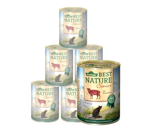 Dehner Best Nature Katzenfutter Senior, Lamm und Weizenkleie, 6 x 400 g (2.4 kg) von Dehner