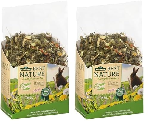 Dehner Best Nature Nagerfutter Adult, Zwergkaninchenfutter, 2 kg (Packung mit 2) von Dehner