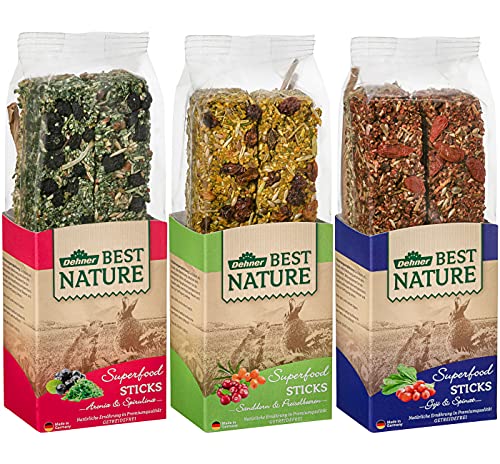 Dehner Best Nature Nagersnack, Superfood Stick-Mix 3 x 140 g (420 g) von Dehner