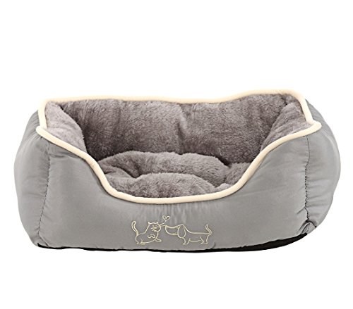 Dehner Lieblinge Hundebett und Katzenbett Sammy, ca. 47 x 37 x 17 cm, Polyester, grau von Dehner