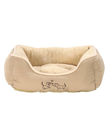 Dehner Lieblinge Hundebett und Katzenbett Sammy, ca. 61 x 48 x 18 cm, Polyester, beige von Dehner