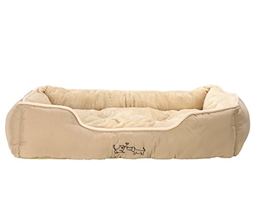 Dehner Lieblinge Hundebett und Katzenbett Sammy, ca. 75 x 58 x 19 cm, Polyester, beige von Dehner