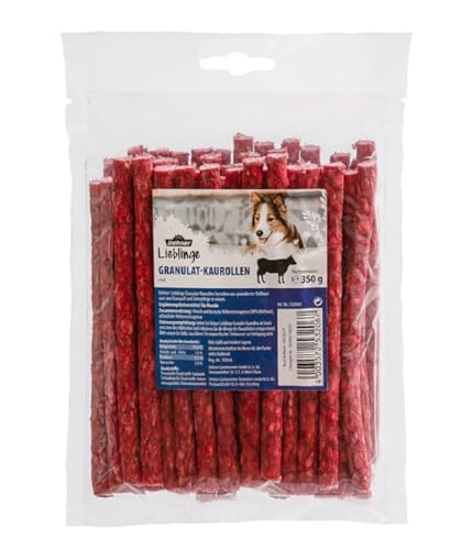 Dehner Lieblinge Hundesnack, Zahnpflege und Kausnack für ausgewachsene Hunde, rote Kaurollen aus granulierter Rohhaut, 350 g von Dehner