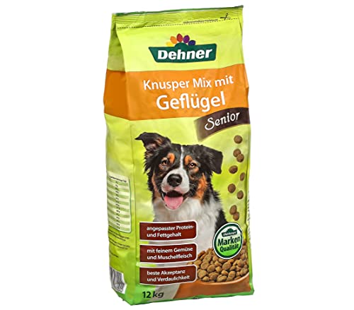 Dehner Hundefutter Senior, Trockenfutter, für ältere Hunde, Geflügel, 12 kg von Dehner