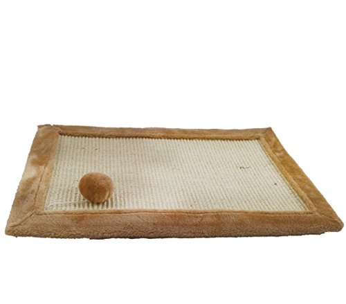 Dehner Katzen-Kratzmatte Scrabble, ca. 55 x 35 cm, Sisal/Plüsch, beige von Dehner