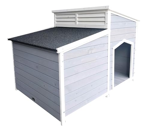 Dehner Lieblinge Hundehütte Balu, ca. 128 x 91 x 88.5 cm, Bitumen/Tannenholz, grau/weiß Dehner Lieblinge Hundehütte Balu, ca. 128 x 91 x 88.5 cm, Bitumen/Tannenholz, grau/weiß von Dehner