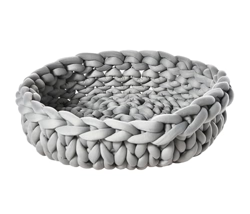 Dehner Lieblinge Kuschelbett Chiara, Hundebett/Katzenbett robust/pflegeleicht, ca. Ø 100 cm, Höhe 70 cm, Polyester, grau von Dehner