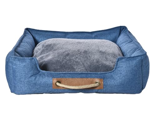 Dehner Lieblinge Kuschelbett Cyrus, Hundebett/Katzenbett mit Anti-Rutsch-Boden, ca. 70 x 65 x 18 cm, Größe L, Polyster/Polypropylen, blau Dehner Lieblinge Kuschelbett Cyrus, Hundebett/Katzenbett mit Anti-Rutsch-Boden, ca. 70 x 65 x 18 cm, Größe L, Polyster/Polypropylen, blau von Dehner
