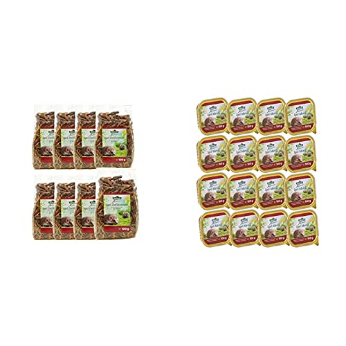 Dehner Natura Igel-Delikatesse 8 x 100 g (800 g) & Natura Igelfutter, Nassfutter, 16 x 100 g (1.6 kg) von Dehner