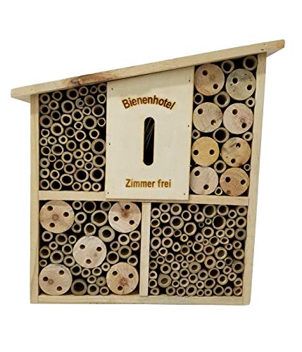 Dehner Natura Insektenhotel Melitta, ca. 32 x 9 x 30 cm, Kiefernholz/Bambus/Sperrholz, natur von Dehner