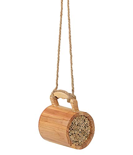 Dehner Natura Premium Insektenhotel Treviso, Insektenhaus / Nistkasten für Bienen/Schmetterlinge/Käfer, ca. 17 x 14.5 x 11 cm, Zedernholz, natur von Dehner