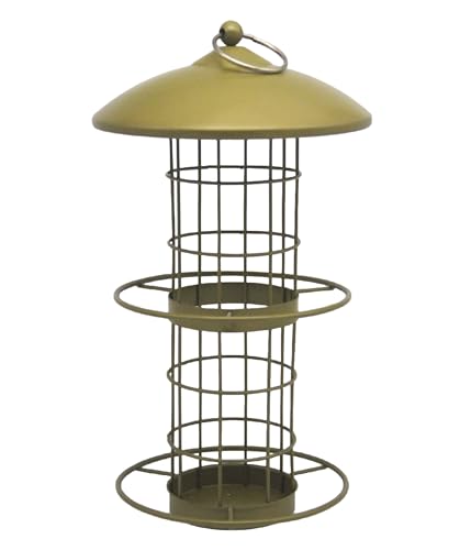 Dehner Natura Premium Futtersäule Camille, Meisenknödelsäule für 5 Meisenknödel, Futterstation für Wildvögel wetterfest/hängend, ca. 30 x 16 x 16 cm, Metall, Gold Dehner Natura Premium Futtersäule Camille, Meisenknödelsäule für 5 Meisenknödel, Futterstation für Wildvögel wetterfest/hängend, ca. 30 x 16 x 16 cm, Metall, Gold von Dehner