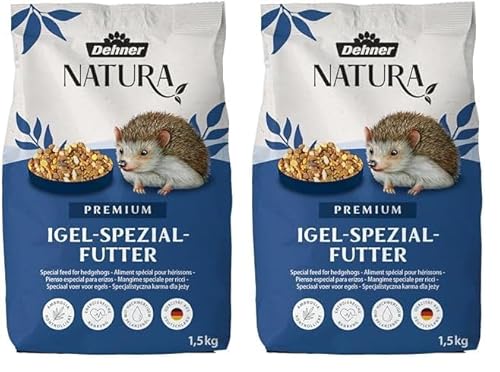 Dehner Natura Premium Igelfutter, Alleinfutter für Igel, artgerecht/natürliche Ernährung, 1.5 kg (Packung mit 2) von Dehner