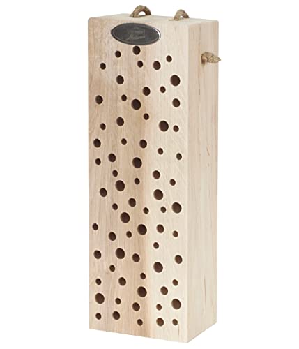 Dehner Natura Premium Insektenhotel Romina, Insektenhaus / Nistkasten für Bienen/Schmetterlinge/Käfer, ca. 10 x 29 x 6 cm, aus Karton aus FSC-zertifiziertem Kiefernholz / Metall, natur von Dehner