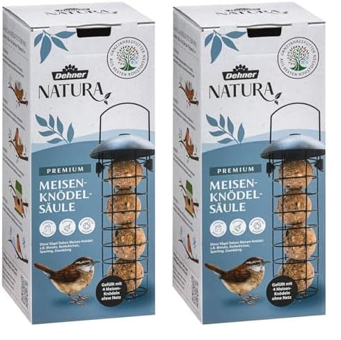 Dehner Natura Premium Wildvogel Futtersäule, Meisenknödelsäule gefüllt, inkl. 4 Meisenknödel, ganzjähriges Wildvogelfutter fettreich/energiereich, hochwertiges Vogelfutter für Wildvögel,ca. Ø 7 cm Dehner Natura Premium Wildvogel Futtersäule, Meisenknödelsäule gefüllt, inkl. 4 Meisenknödel, ganzjähriges Wildvogelfutter fettreich/energiereich, hochwertiges Vogelfutter für Wildvögel,ca. Ø 7 cm von Dehner