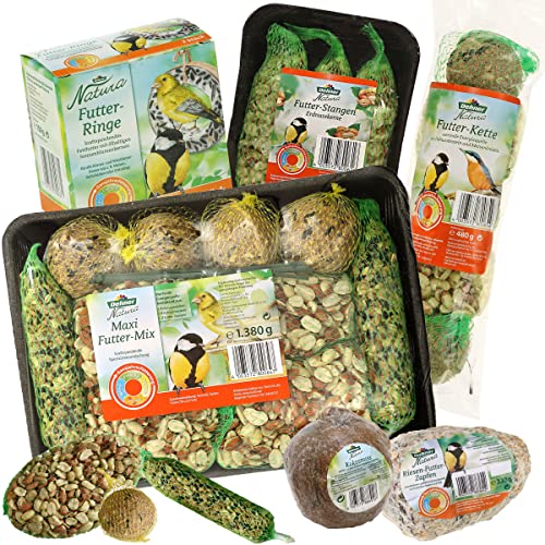 Dehner Natura Premium Wildvogelfutter, Spezial-Snackmix, Wildvogelsnack, Ganzjahresfutter energiereich / kraftspendend, hochwertiges Vogelfutter für Wildvögel, 6-teilig Dehner Natura Premium Wildvogelfutter, Spezial-Snackmix, Wildvogelsnack, Ganzjahresfutter energiereich / kraftspendend, hochwertiges Vogelfutter für Wildvögel, 6-teilig von Dehner