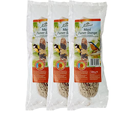 Dehner Natura Wildvogelfutter, Maxi-Futterstange, 3 x 600 g (1.8 kg) von Dehner