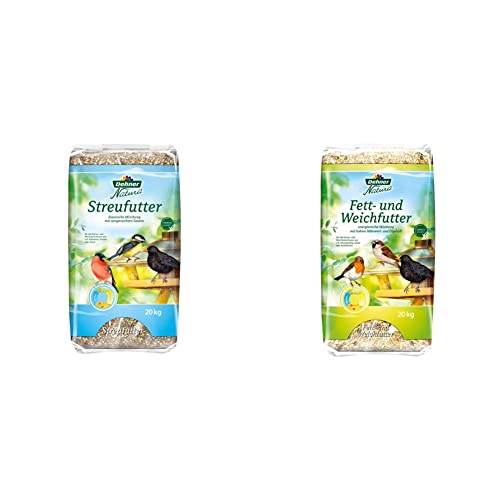 Dehner | Natura | Vogelfutter | Wildvogelfutter| ganzjähriges Futter | Sonnenblumenkerne, Erdnüsse, 20 kg & Natura Wildvogelfutter, Fett- und Weichfutter, 20 kg von Dehner