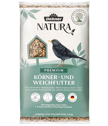 Dehner Natura Premium Wildvogelfutter, Körnerfutter / Weichfutter, Ganzjahresfutter proteinreich / energiereich, hochwertiges Vogelfutter für Wildvögel, 2.5 kg Dehner Natura Premium Wildvogelfutter, Körnerfutter / Weichfutter, Ganzjahresfutter proteinreich / energiereich, hochwertiges Vogelfutter für Wildvögel, 2.5 kg von Dehner