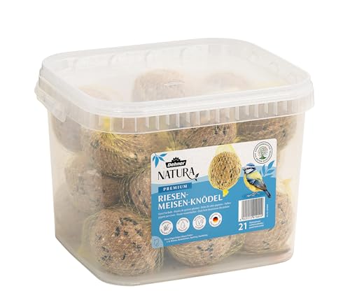 Dehner Natura Premium Riesen Meisenknödel mit Netz, ganzjähriges Wildvogelfutter proteinreich / energiereich, hochwertiges Vogelfutter für Wildvögel, 21 Stück je 250 g (5.25 kg) von Dehner