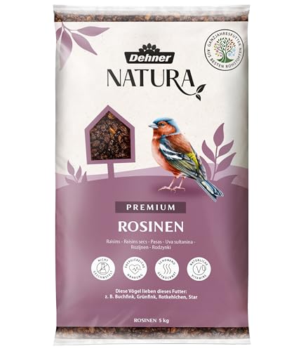 Dehner Natura Premium Wildvogelfutter, Rosinen Delikatesse, Futterrosinen, Ganzjahresfutter energiereich, hochwertiges Vogelfutter für Wildvögel, 5 kg Dehner Natura Premium Wildvogelfutter, Rosinen Delikatesse, Futterrosinen, Ganzjahresfutter energiereich, hochwertiges Vogelfutter für Wildvögel, 5 kg von Dehner