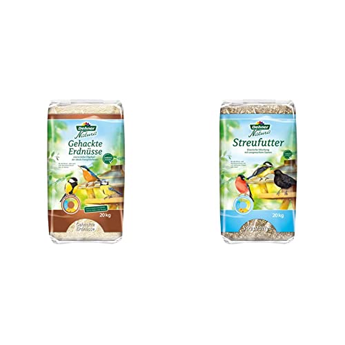 Dehner Natura Wildvogelfutter, gehackte Erdnüsse, 20 kg & Natura Wildvogelfutter, Streufutter, 20 kg von Dehner